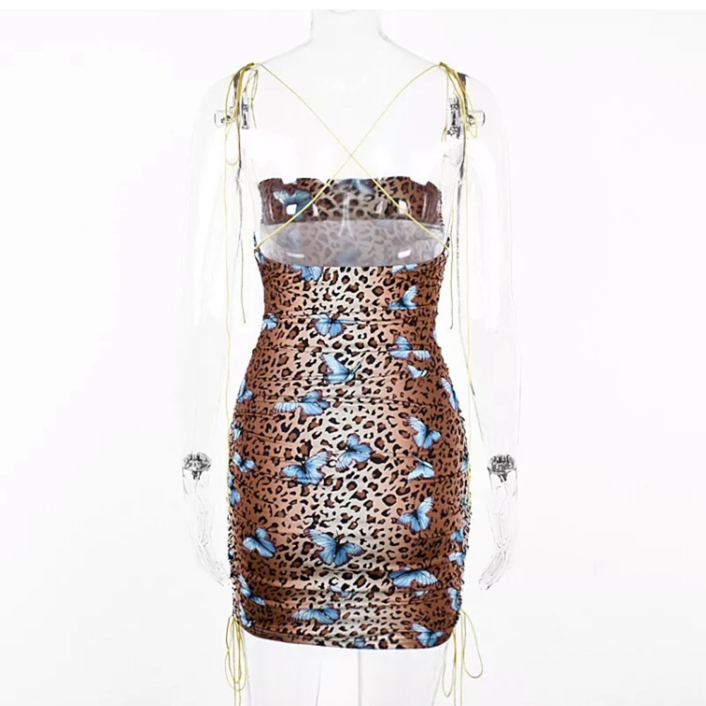 FINAL PRICE Leopard & Butterflies Sexy Dress - Picture 5 of 8